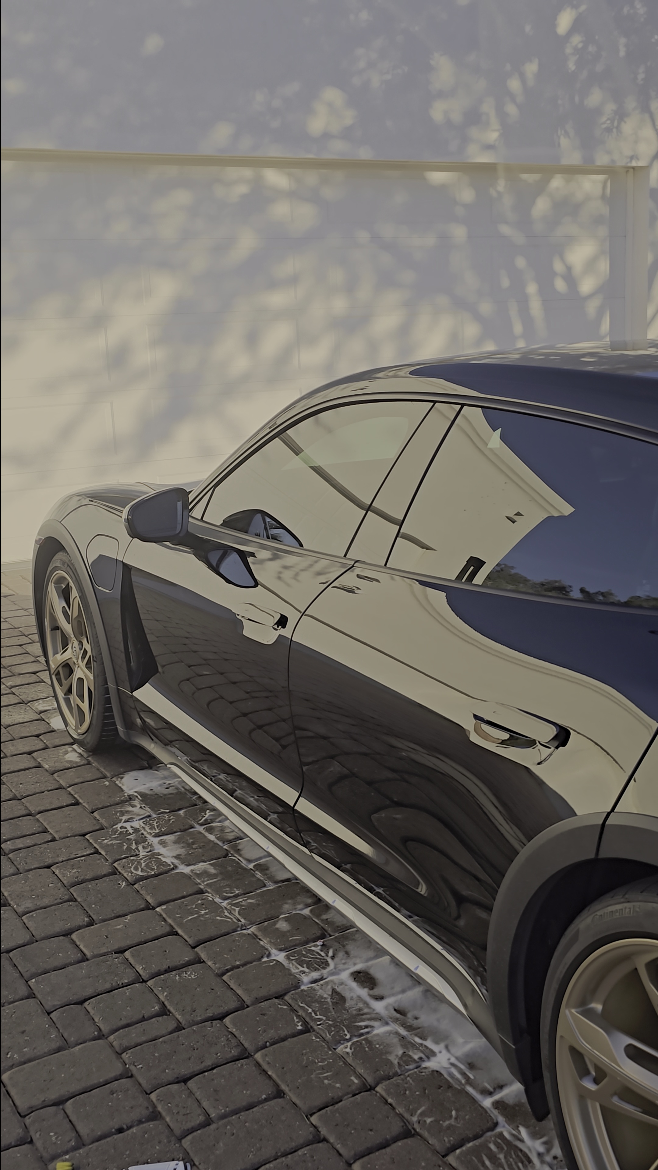 Ceramic coating shine on vehicle exterior